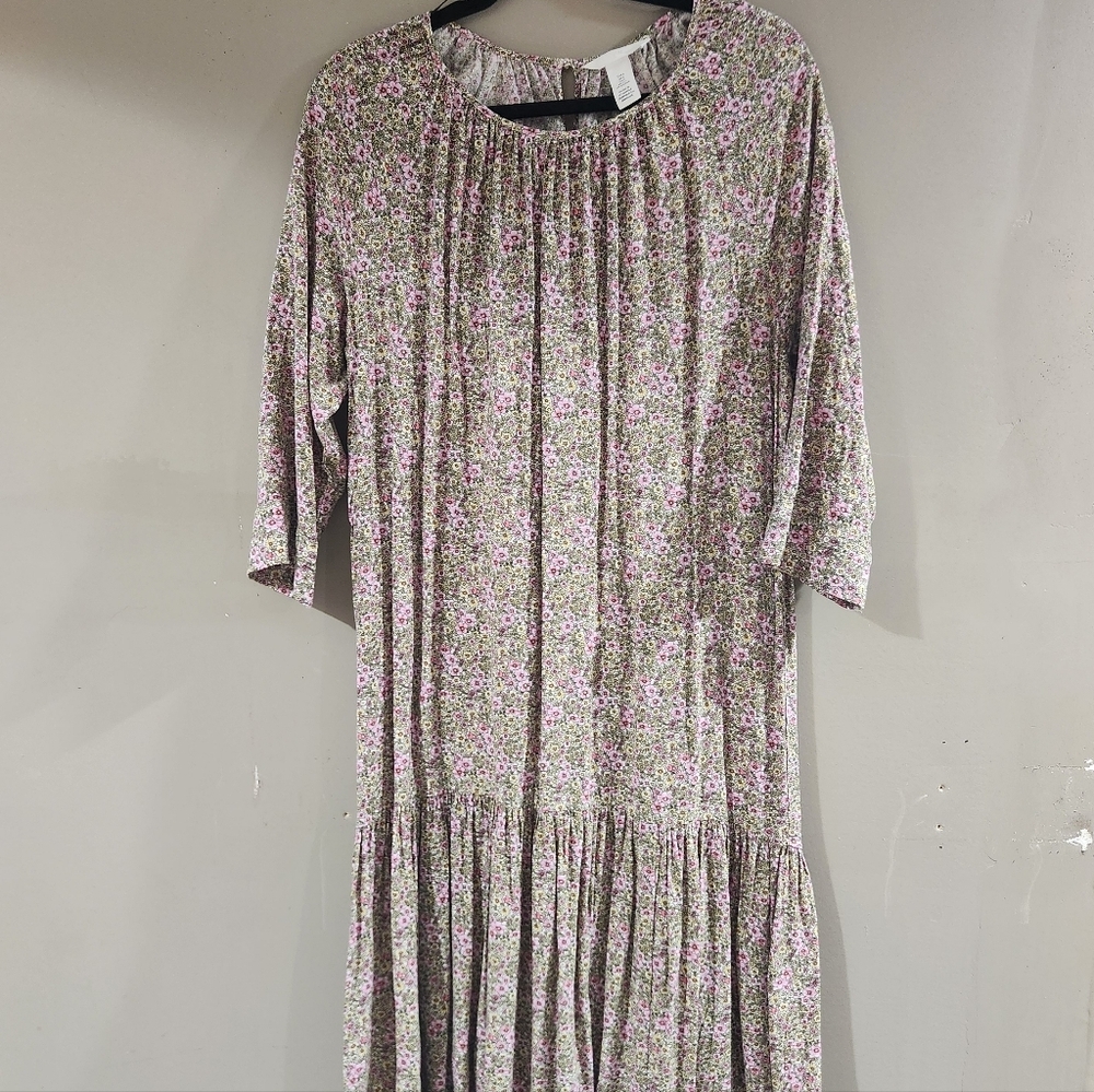 H&M floral print tiered maxi dress Sz S Boho Coastal Cowgirl - Picture 2 of 6